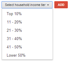 adwords location groups target income brackets