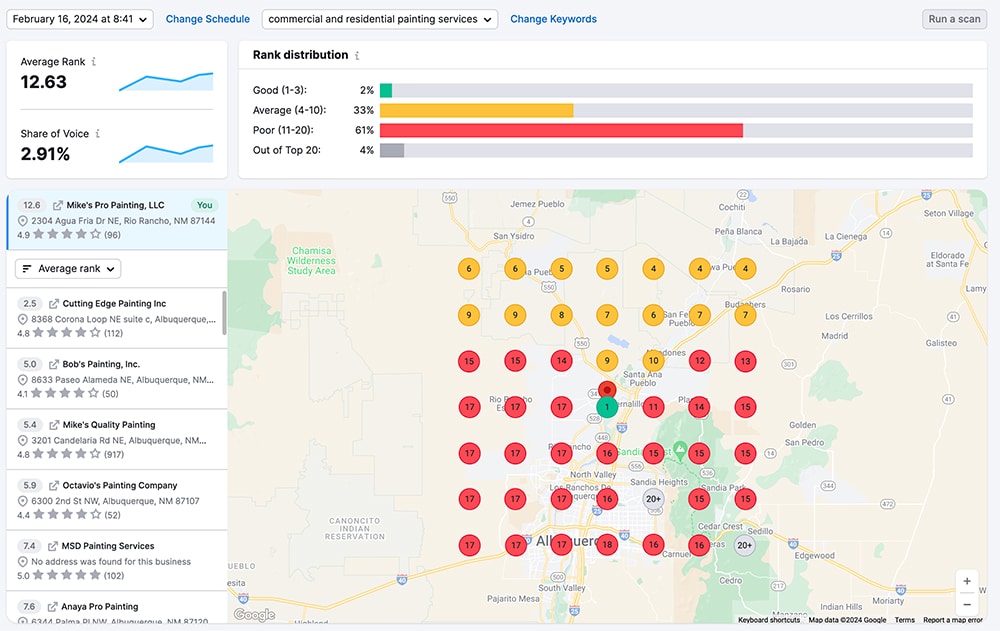 Local SEO heat map
