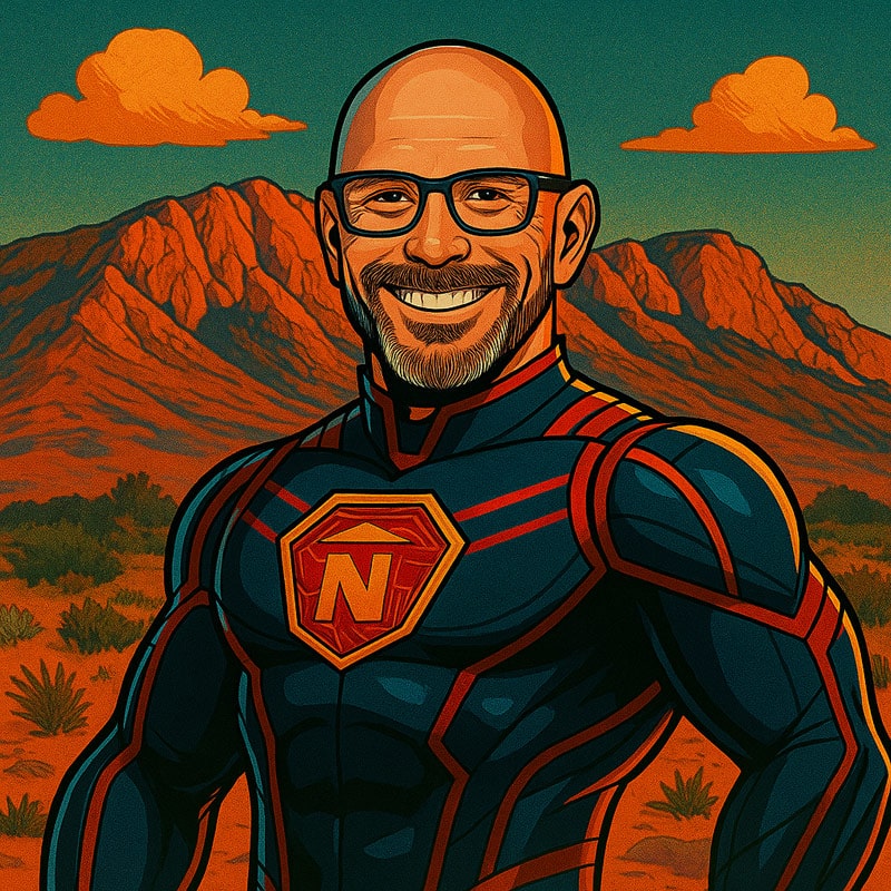 Super hero Photo of Nick Pecastaing web developer and graphic designer