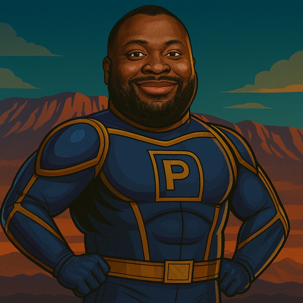 Super hero photo of Patrice Fote Full Stack Web Consultant
