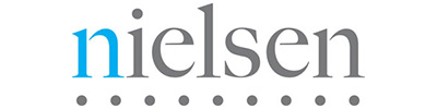 Nielsen brand logo: blue 'n' followed by gray 'ielsen' text with a row of gray dots underneath
