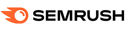 SEMRUSH brand logo with orange circular emblem and bold black wordmark