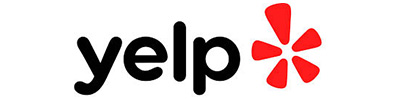 Yelp logo: the black wordmark 'yelp' with a red starburst icon on the right